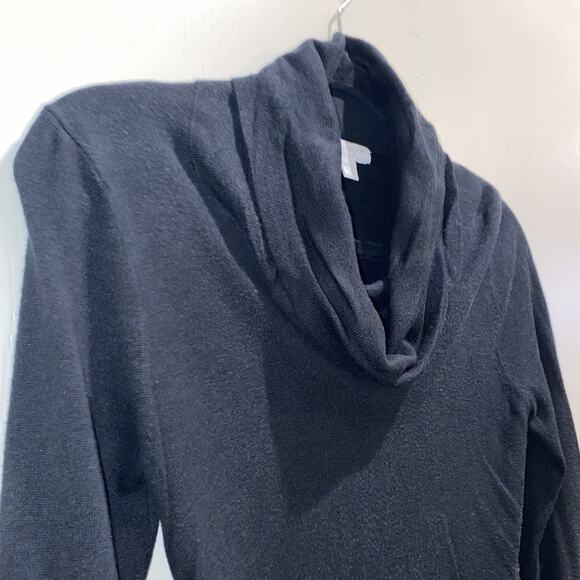 A PEA IN THE POD Maternity XS Cowl Neck Black Sweater Silk Cashmere Fall Winter - Picture 2 of 6